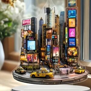 Medium-Small Size New York City Times Square 3D Print Flat Home Decor Plaque
